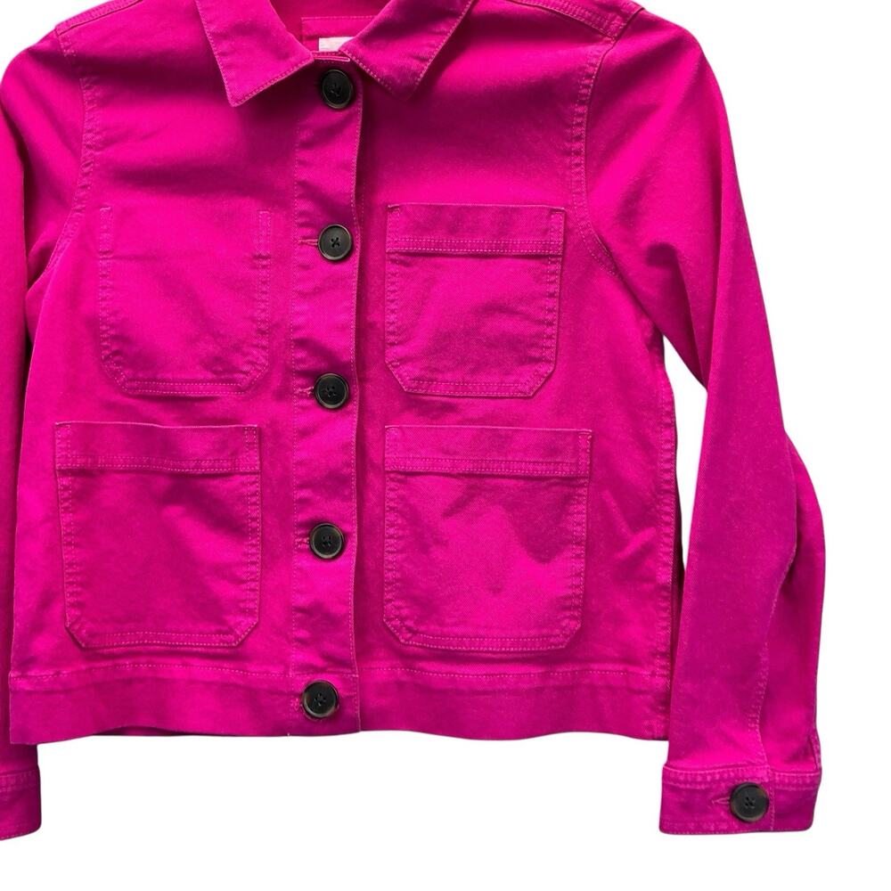 Made And Love Loft Denim Jacket Women’s Size Small Bright Pink - Picture 5 of 15